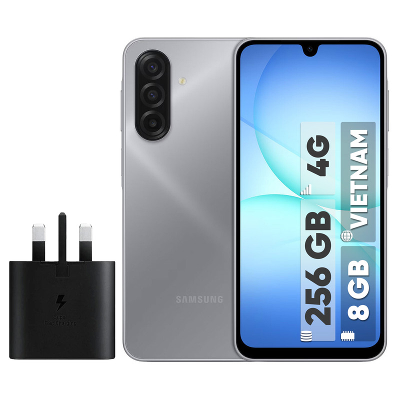 گوشی موبایل سامسونگ مدل Galaxy A17 4G دو سیم کارت ظرفیت 256 گیگابایت و رم 8 گیگابایت - ویتنام - به همراه شارژر 25 وات سامسونگ